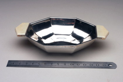 Art Deco silver and ivory sweet dish.